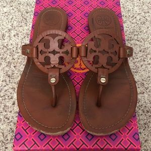 TORY BURCH - MILLER SANDAL, LEATHER - size 7.5